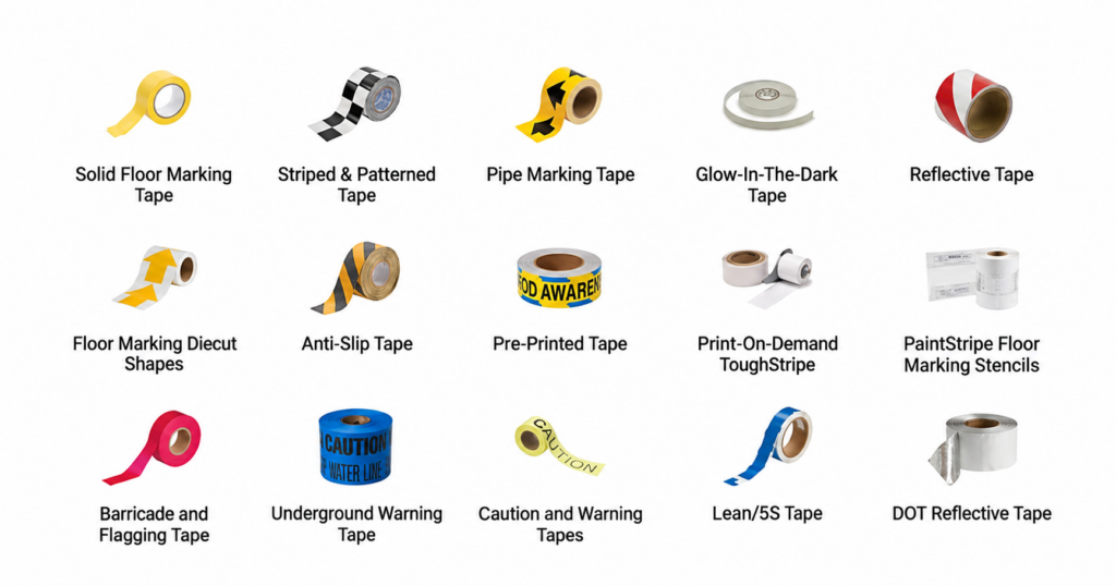 BRADY Floor Marking Tape เทปตีเส้นพื้นและเทปเพื่อความปลอดภัยสำหรับโรงงานและพื้นที่อุตสาหกรรม